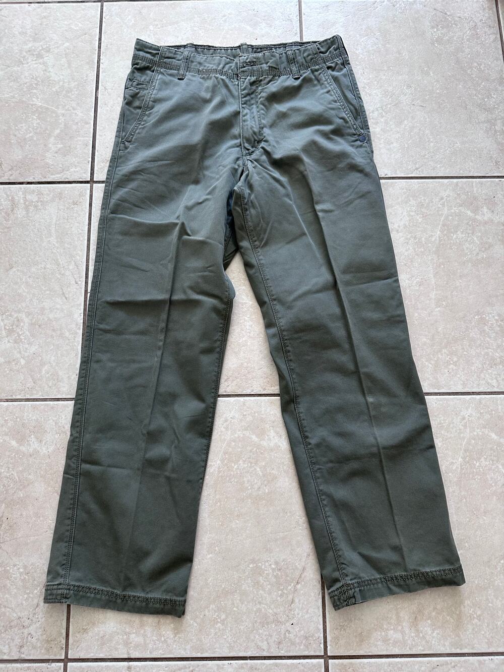 Timberland Men's Green Canvas Utility Casual Pants Size 32x30 Straight Leg